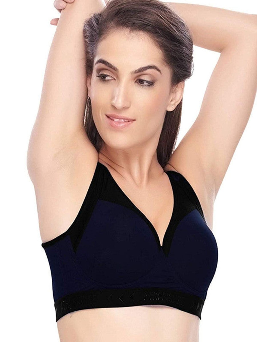 Sportswear Lovable | Lovable Blue Padded Non Wired Full Coverage Bra Energy Bra Blue Navy