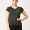 Sportswear Lovable | Women Green Solid Top - Inner Flow-Ol Olive