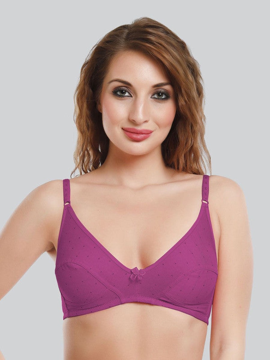 Bra Daisy Dee | Daisy Dee Wine Non Padded Non Wired Full Coverage Everyday Bra Nlu_Wine Purple