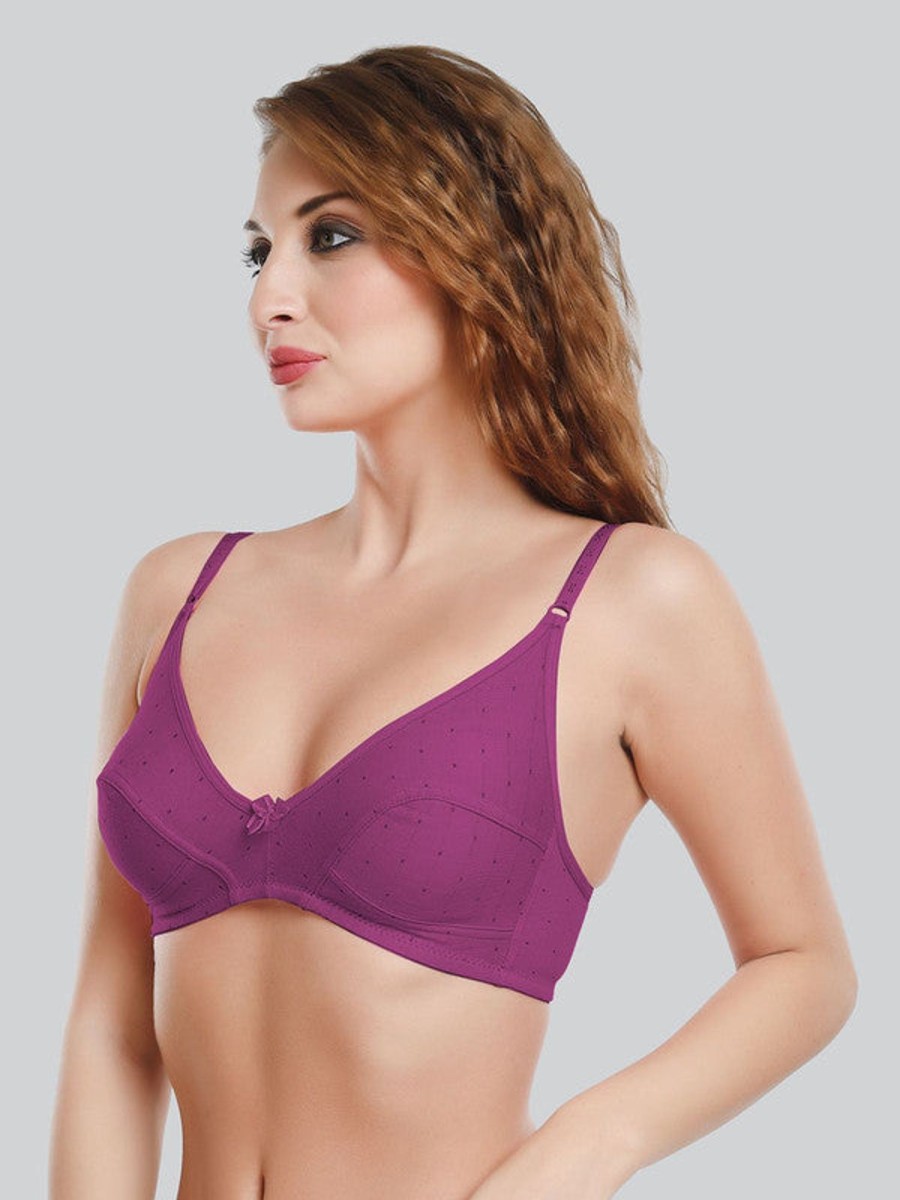 Bra Daisy Dee | Daisy Dee Wine Non Padded Non Wired Full Coverage Everyday Bra Nlu_Wine Purple