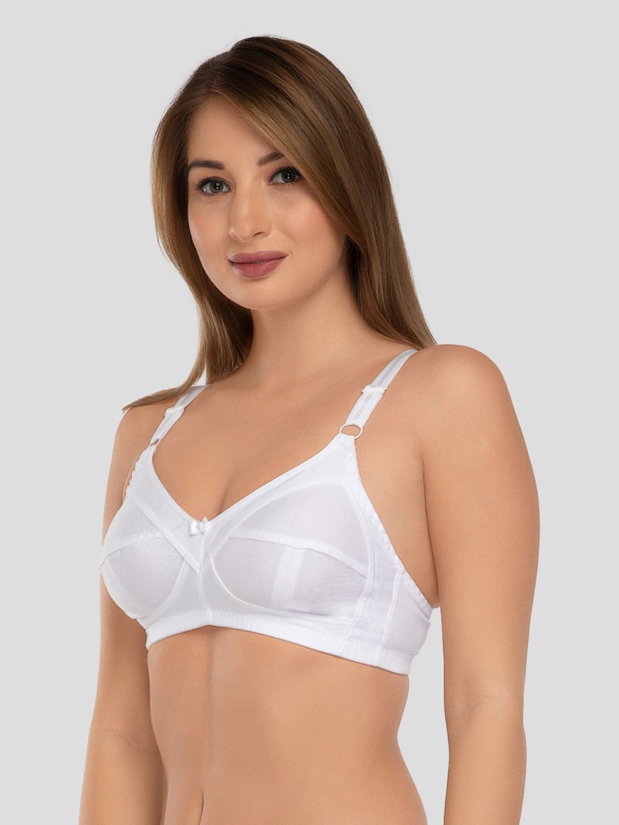 Bra Daisy Dee | Daisy Dee Non Padded Non Wired Full Coverage Bra Nshpu_ White