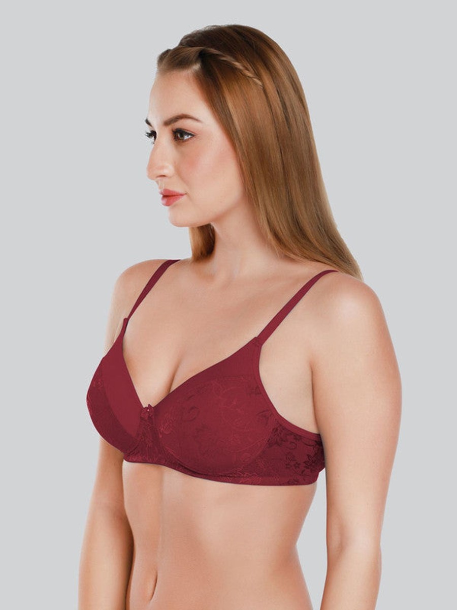 Bra Daisy Dee | Daisy Dee Padded Non Wired Full Coverage Bra Nvlr_ Maroon