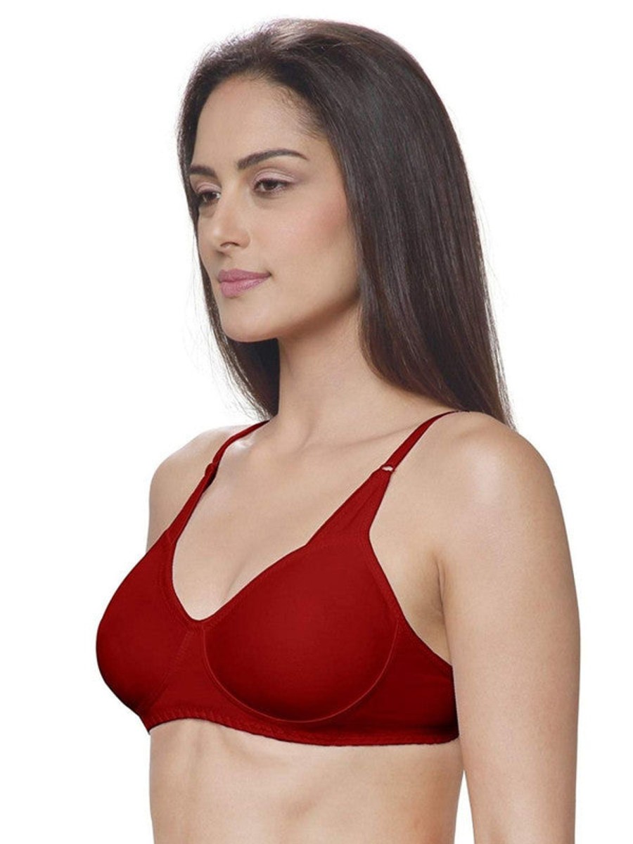 Bra Lovable | Lovable Non Padded Non Wired Full Coverage Bra Adl-13_ Maroon