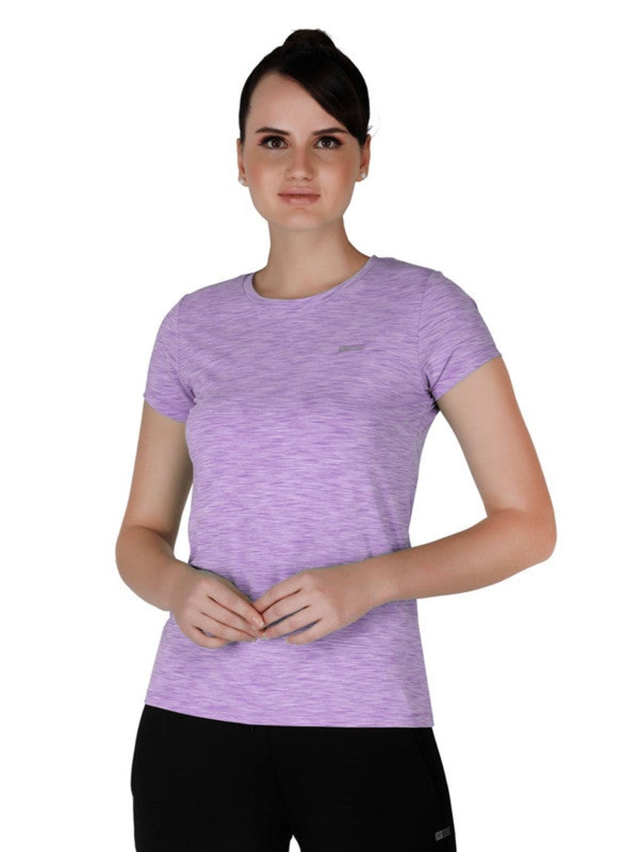 Sportswear Lovable | Women Regular Fit Solid Top - 4W-Cruiser Tee-Pu Purple