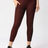 Sportswear Lovable | Women Wine Solid Tights - Rad Intense Track-Wn Maroon