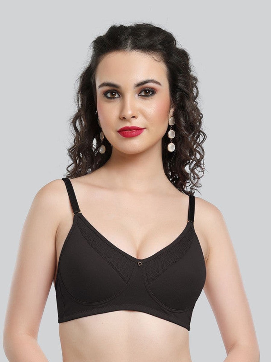 Bra Lovable | Lovable Padded Non Wired Full Coverage Bra Le-225 Black