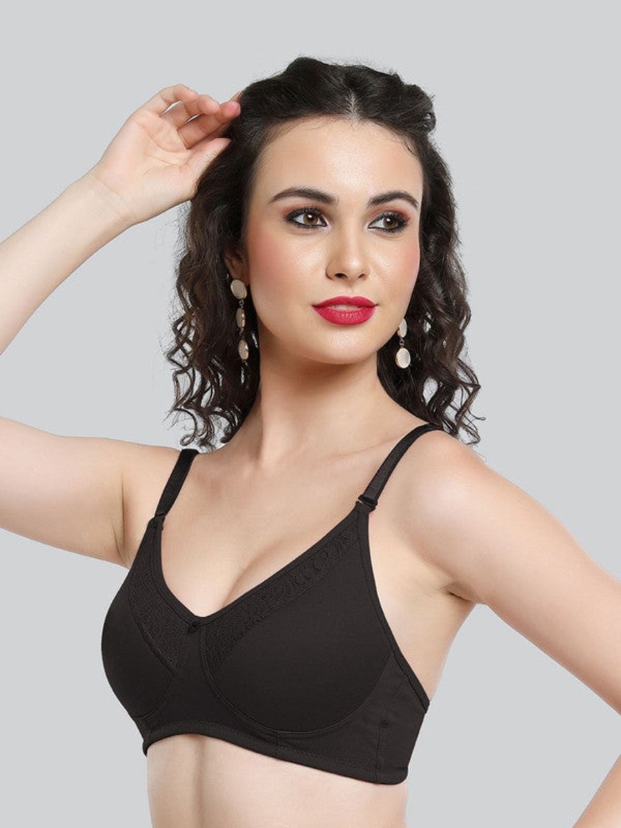 Bra Lovable | Lovable Padded Non Wired Full Coverage Bra Le-225 Black