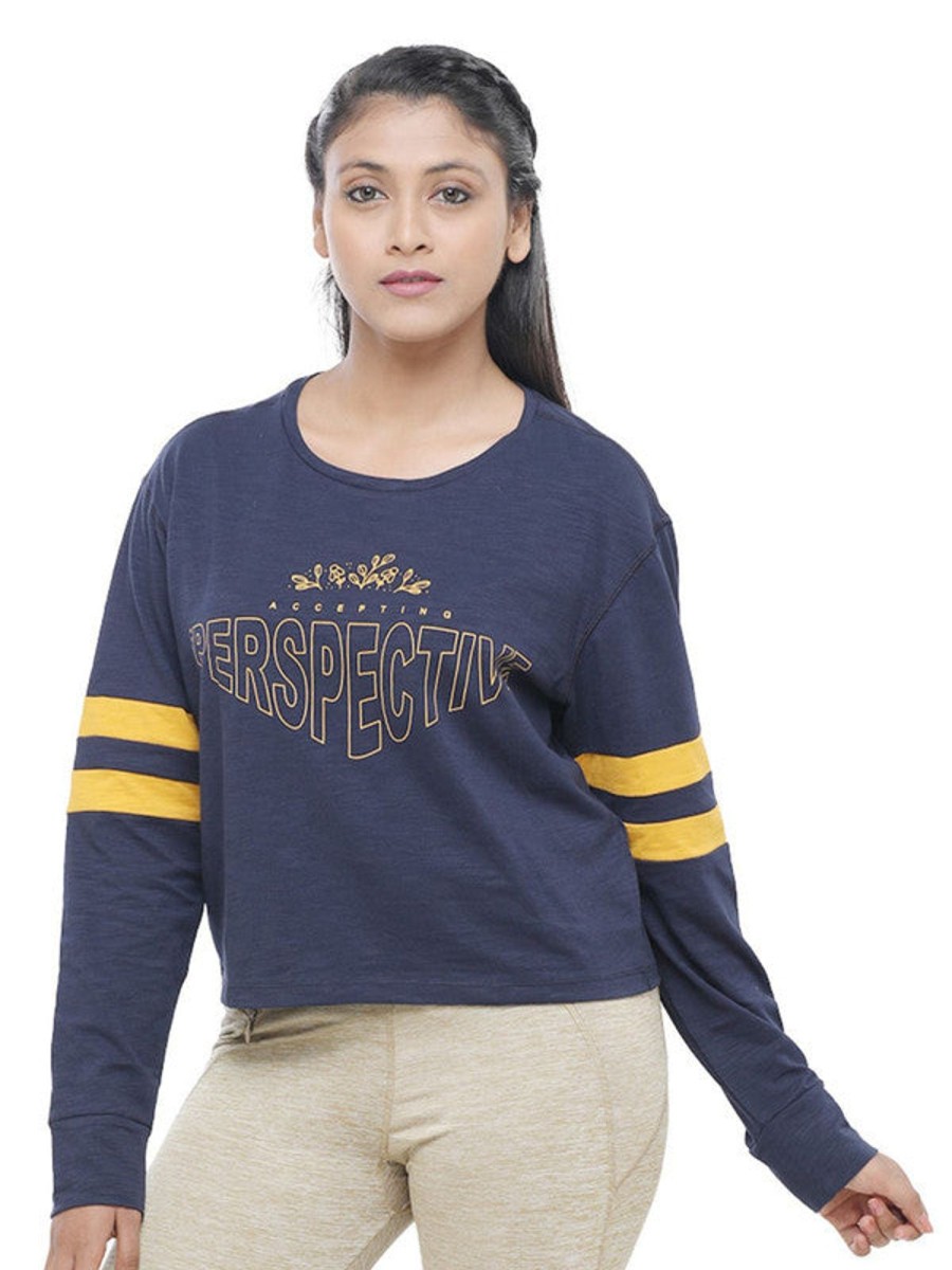 Sportswear Lovable | Women Blue Loose Fit Printed T-Shirt - Boundless Top-Ny Navy