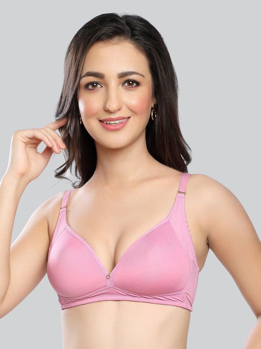 Bra Lovable | Lovable Fuschia Padded Non Wired Full Coverage Bra Le-234-Fuchsia Pink