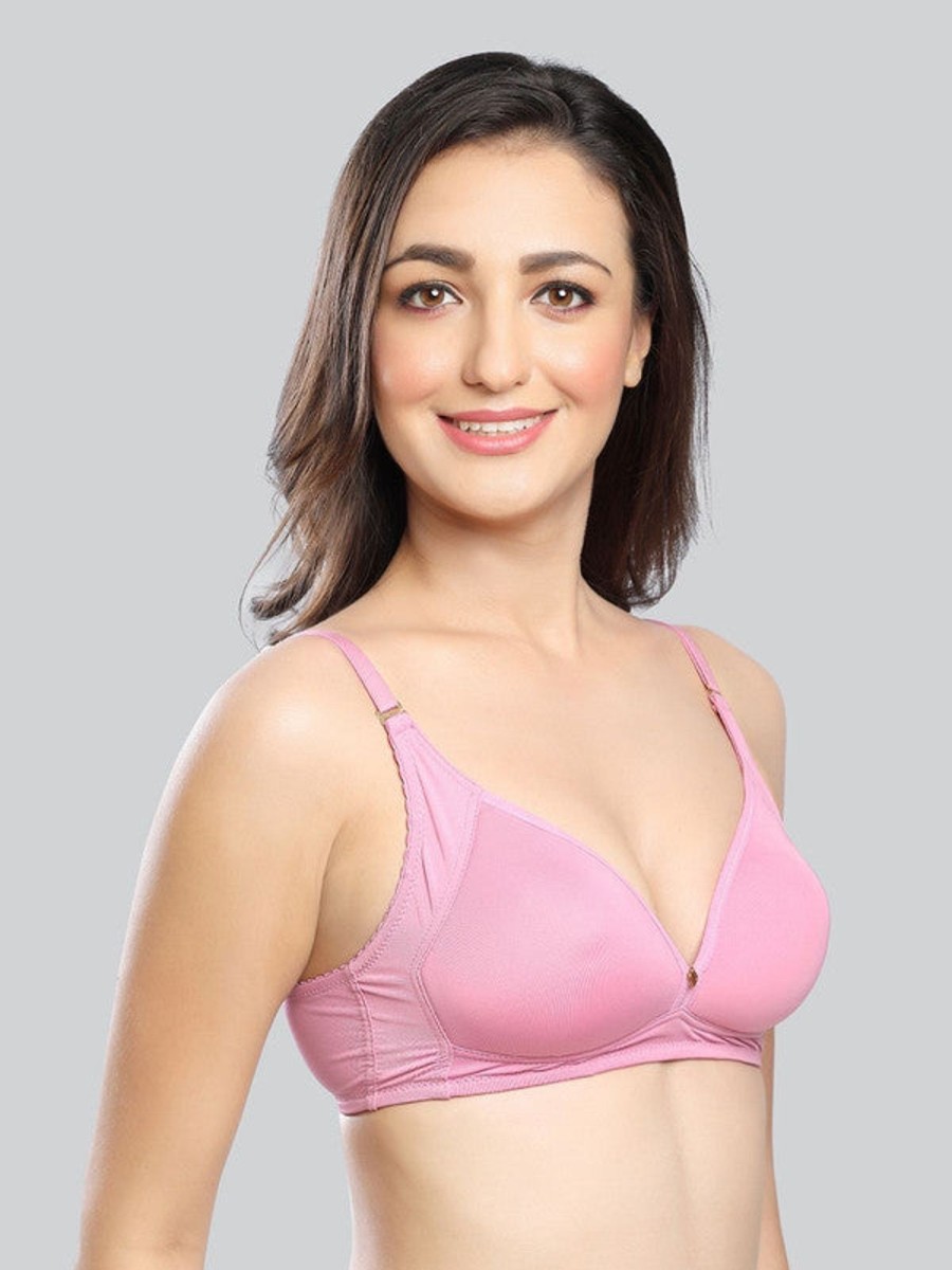 Bra Lovable | Lovable Fuschia Padded Non Wired Full Coverage Bra Le-234-Fuchsia Pink