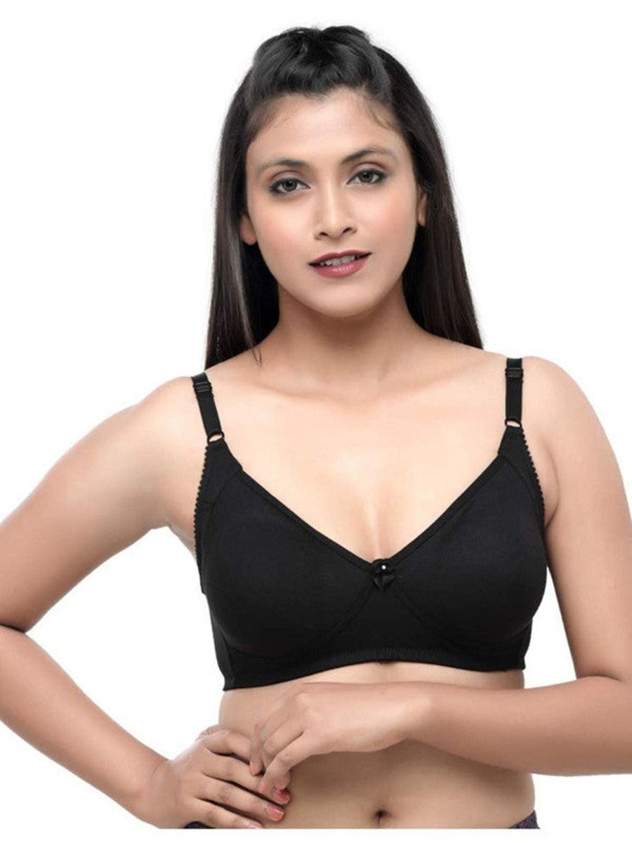 Bra Lovable | Lovable Non Padded Non Wired Full Coverage Bra Contours_ Black