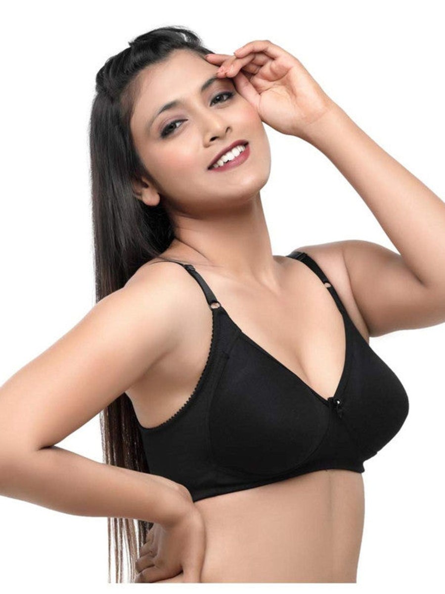 Bra Lovable | Lovable Non Padded Non Wired Full Coverage Bra Contours_ Black