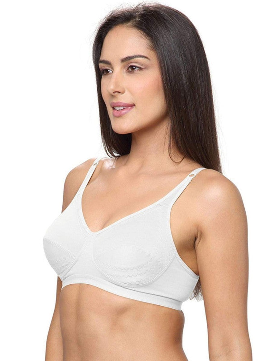 Bra Lovable | Lovable Non Padded Non Wired Full Coverage Bra Ces-218 White