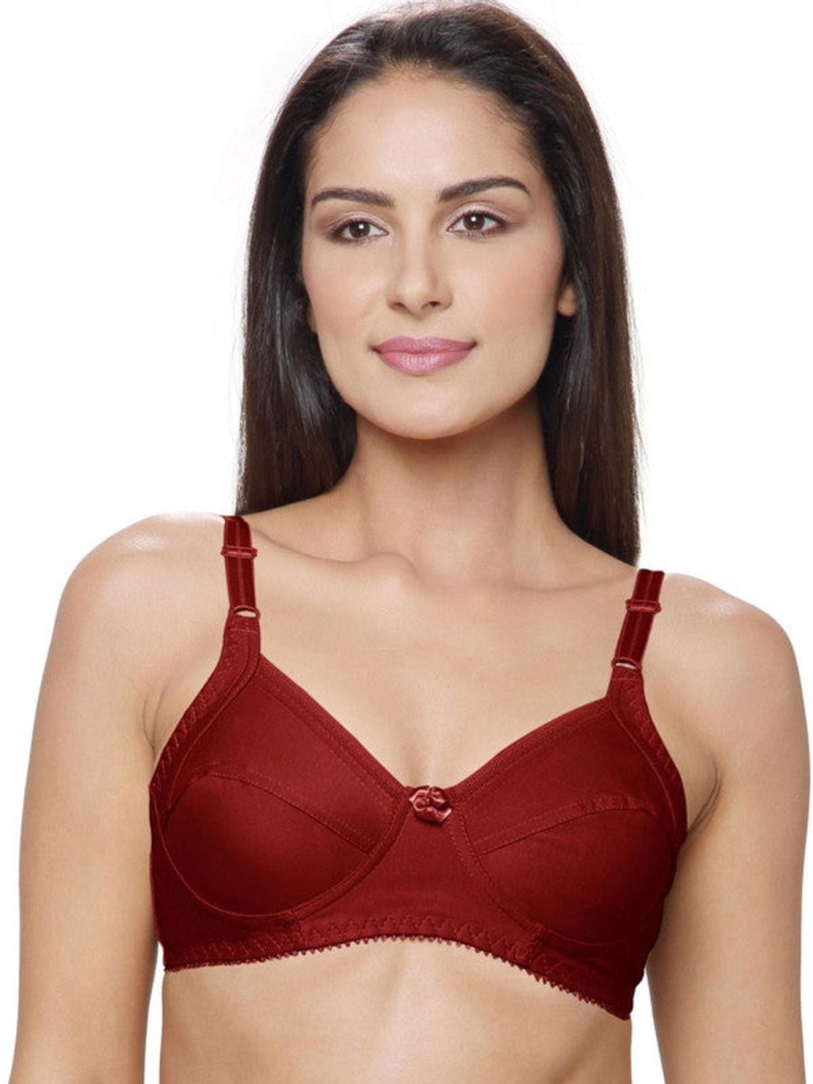 Bra Lovable | Lovable Non Padded Non Wired Full Coverage Bra L-2298 Maroon