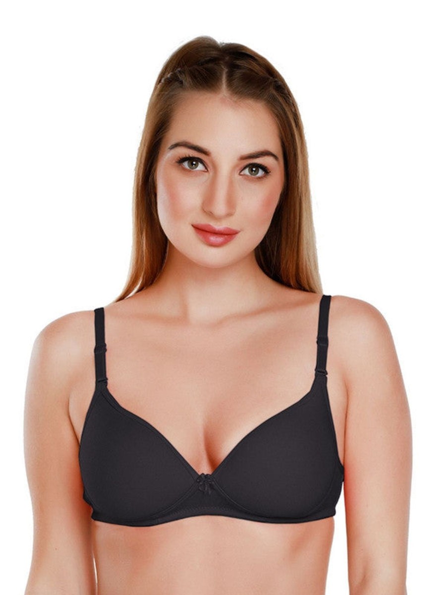 Bra Daisy Dee | Daisy Dee Padded Non Wired 3/4Th Coverage Everyday Bra Nmsti_ Black