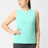 Sportswear Lovable | Women Aqua Solid Top - Ebb To Street-Rk-Aq Green