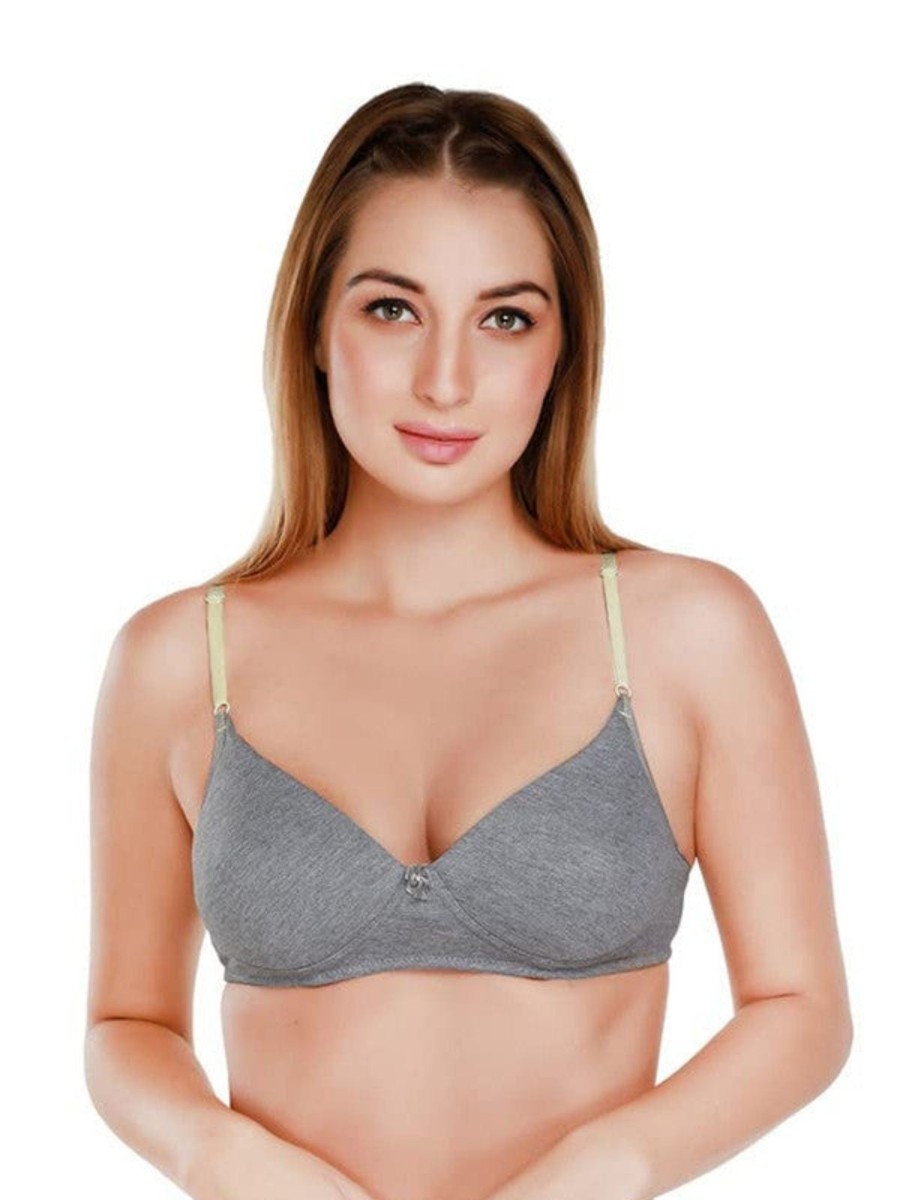 Bra Daisy Dee | Daisy Dee Dark Padded Non Wired Full Coverage Bra Njzz _D/ Grey