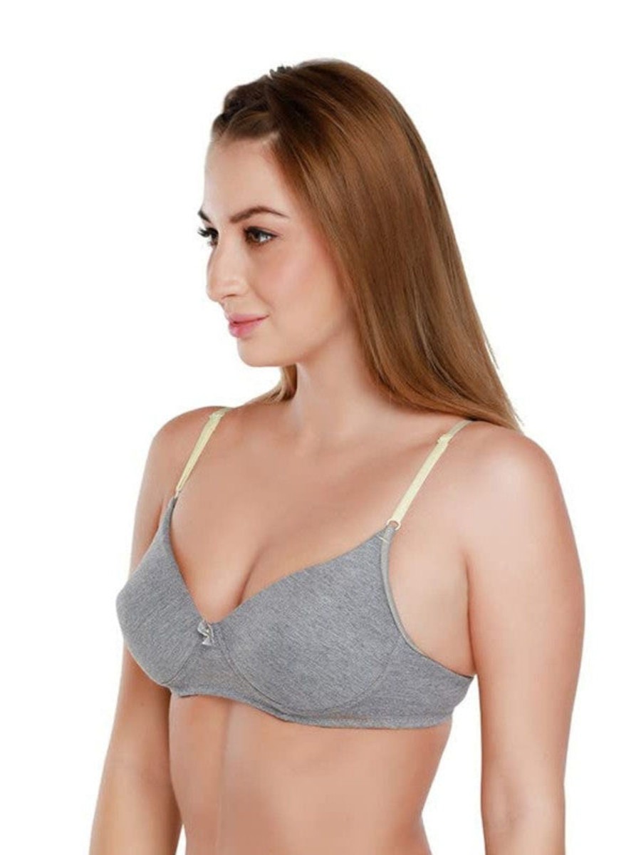 Bra Daisy Dee | Daisy Dee Dark Padded Non Wired Full Coverage Bra Njzz _D/ Grey