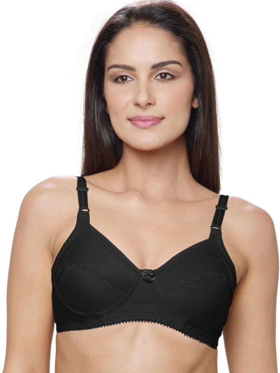 Bra Lovable | Lovable Non Padded Non Wired Full Coverage Bra L-2298 Black