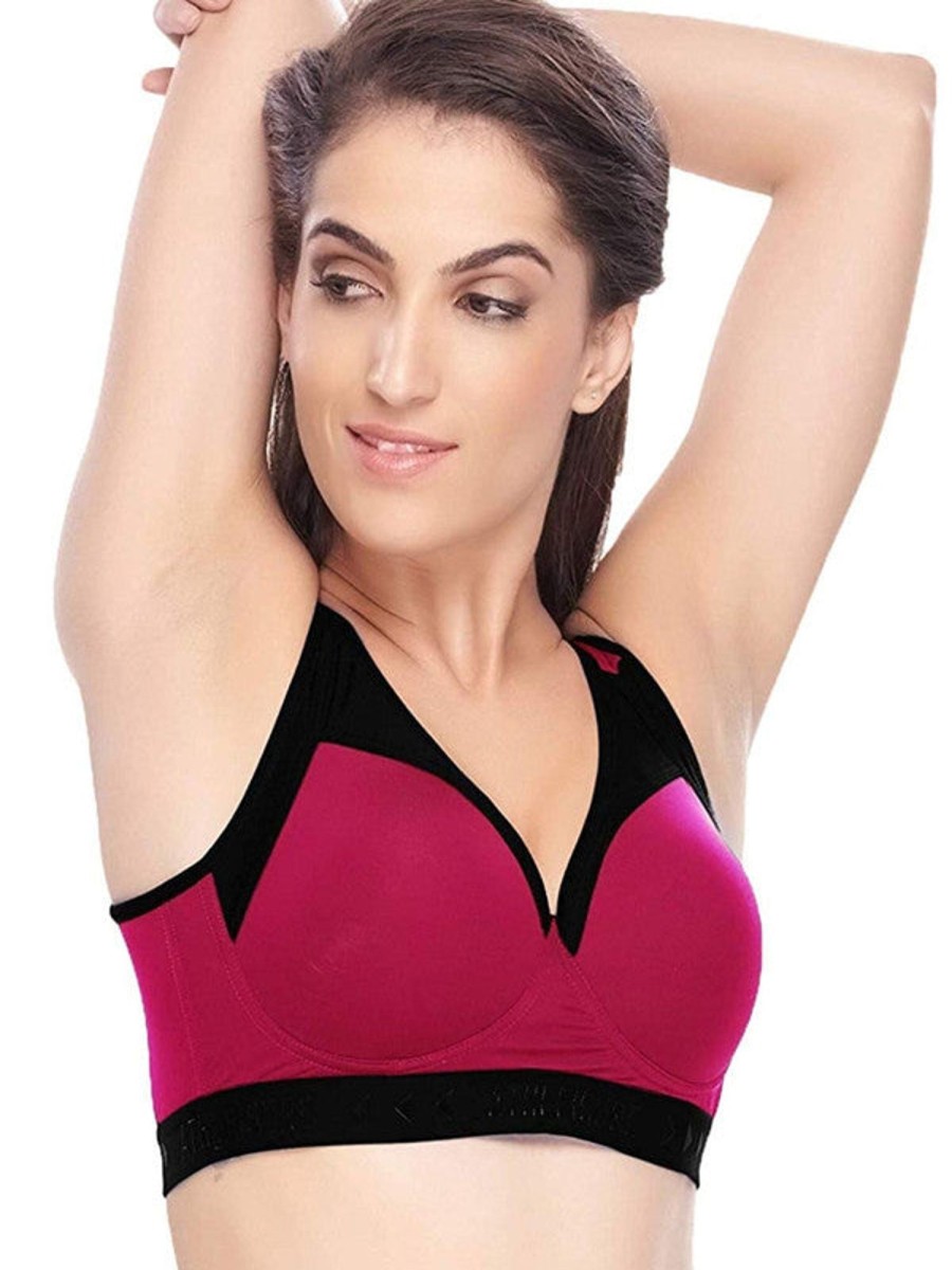 Sportswear Lovable | Lovable Fuschia Padded Non Wired Full Coverage Bra Energy Bra_Fuschia Pink