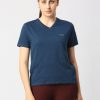 Sportswear Lovable | Women Aqua Solid Sports Top - Rush Tee-V-Ab Blue