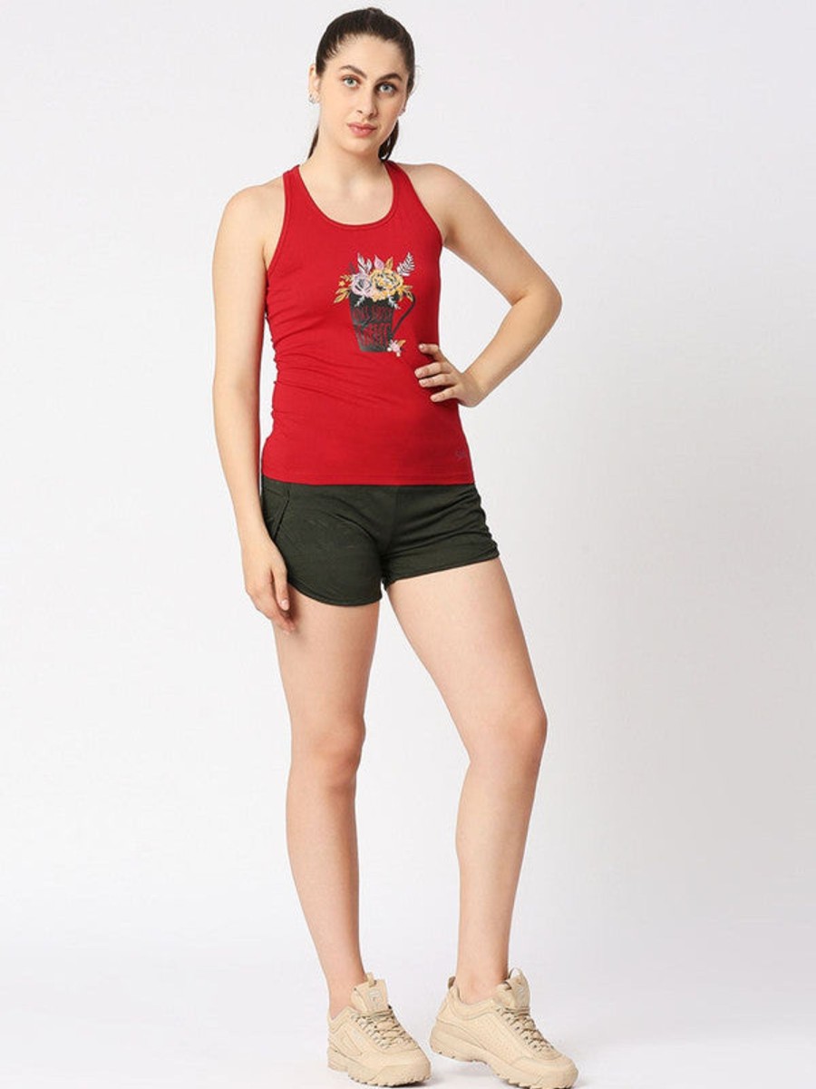 Sportswear Lovable | Women Green Polyester Solid Slim Fit Shorts - Adventure Short-Ol Olive