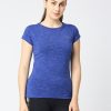 Sportswear Lovable | Women Royal Regular Fit Solid Top - C.Neck Tee Meu0026My-Royal Blue