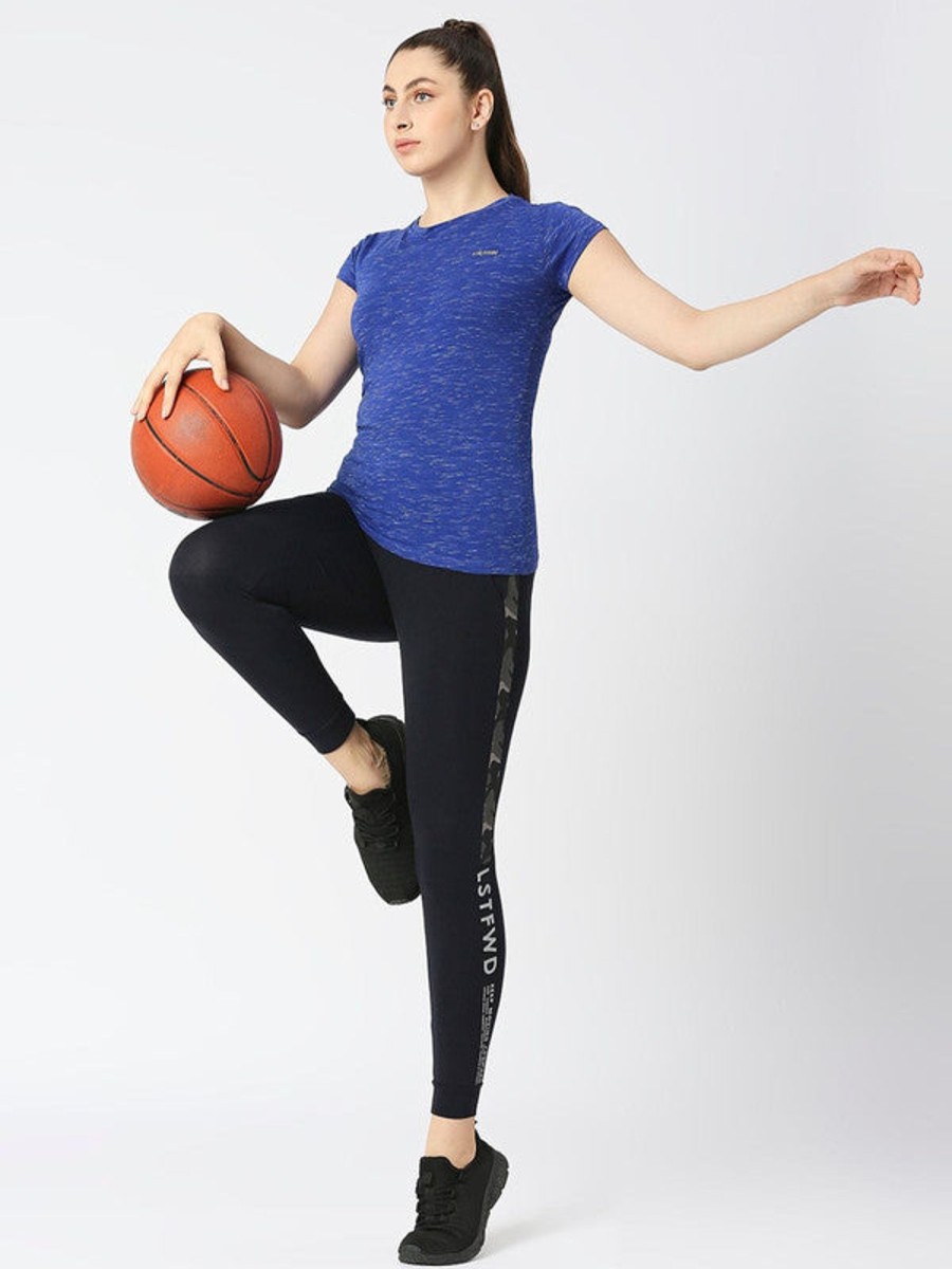 Sportswear Lovable | Women Royal Regular Fit Solid Top - C.Neck Tee Meu0026My-Royal Blue