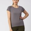 Sportswear Lovable | Women Solid Sports T-Shirt - Space Tee-Gr Grey