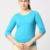 Sportswear Lovable | Women Sea Melange Solid T-Shirt - Duvet Tee-Sg-Ml Green