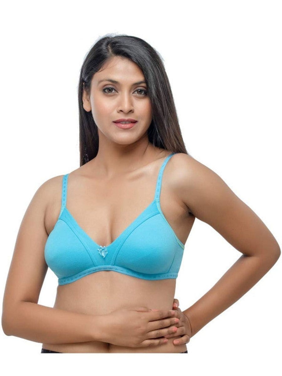 Bra Daisy Dee | Daisy Dee Sky Non Padded Non Wired Medium Coverage Bra -Embrace_Sky Blue