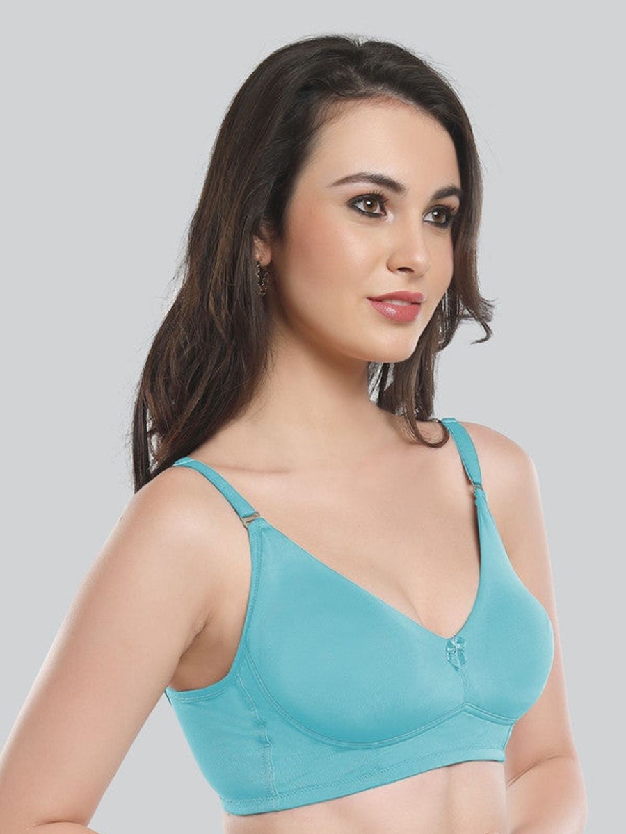 Bra Lovable | Lovable Mint Non Padded Non Wired Full Coverage Bra Le-235-Mint Blue