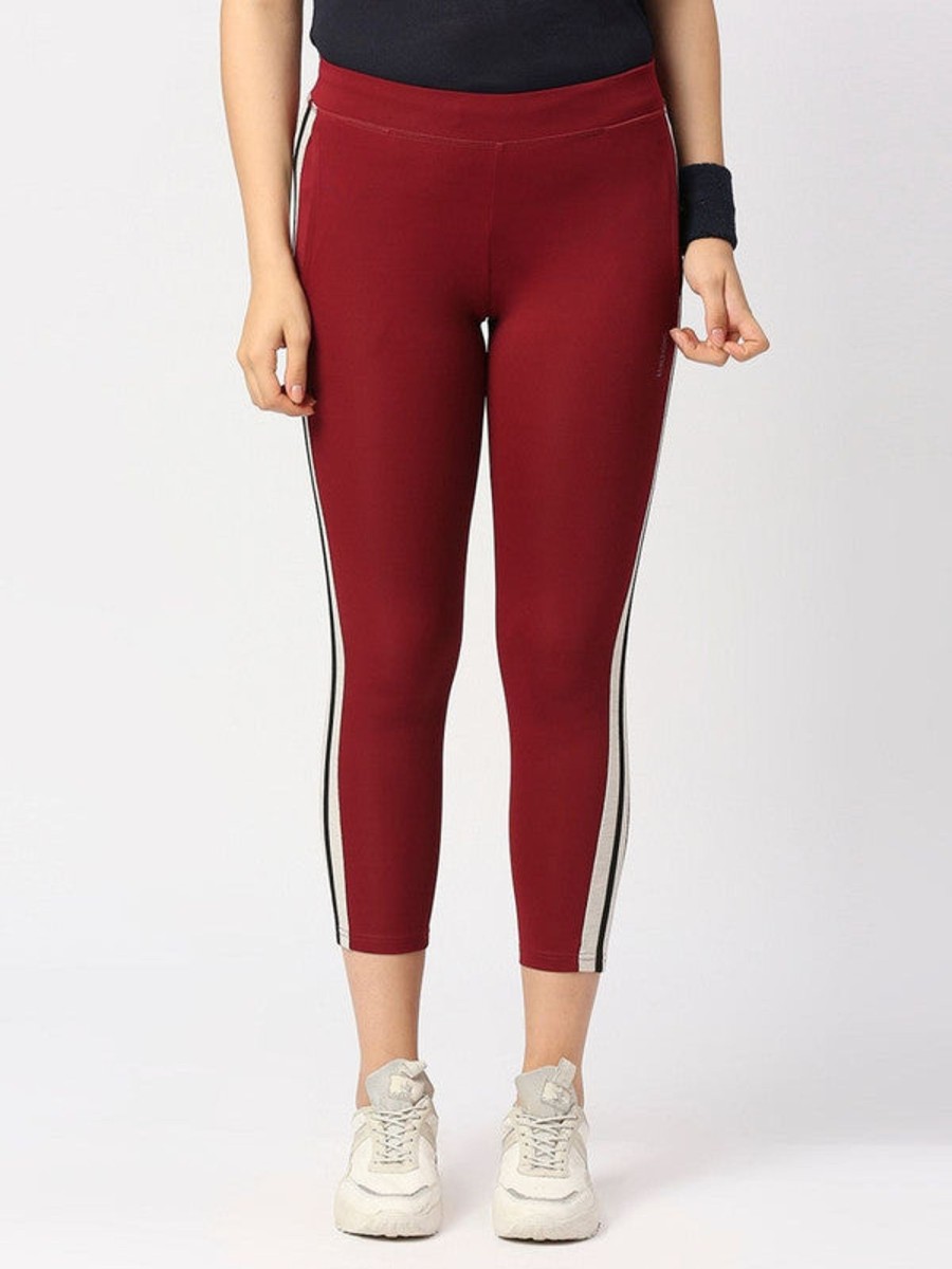 Sportswear Lovable | Women Solid Ankle Length Tights - Btr Track-Mr Maroon