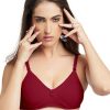 Bra Lovable | Lovable Wine Non Padded Non Wired Full Coverage Bra Classic - Wine Maroon