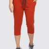 Sportswear Lovable | Women Solid Capri At-Ease Capri _ Orange