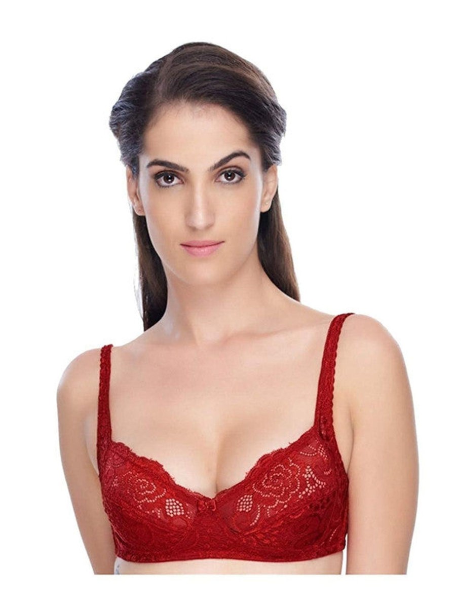 Bra Daisy Dee | Daisy Dee Dark Non Padded Non Wired 3/4Th Coverage Bra Cherry_D. Peach