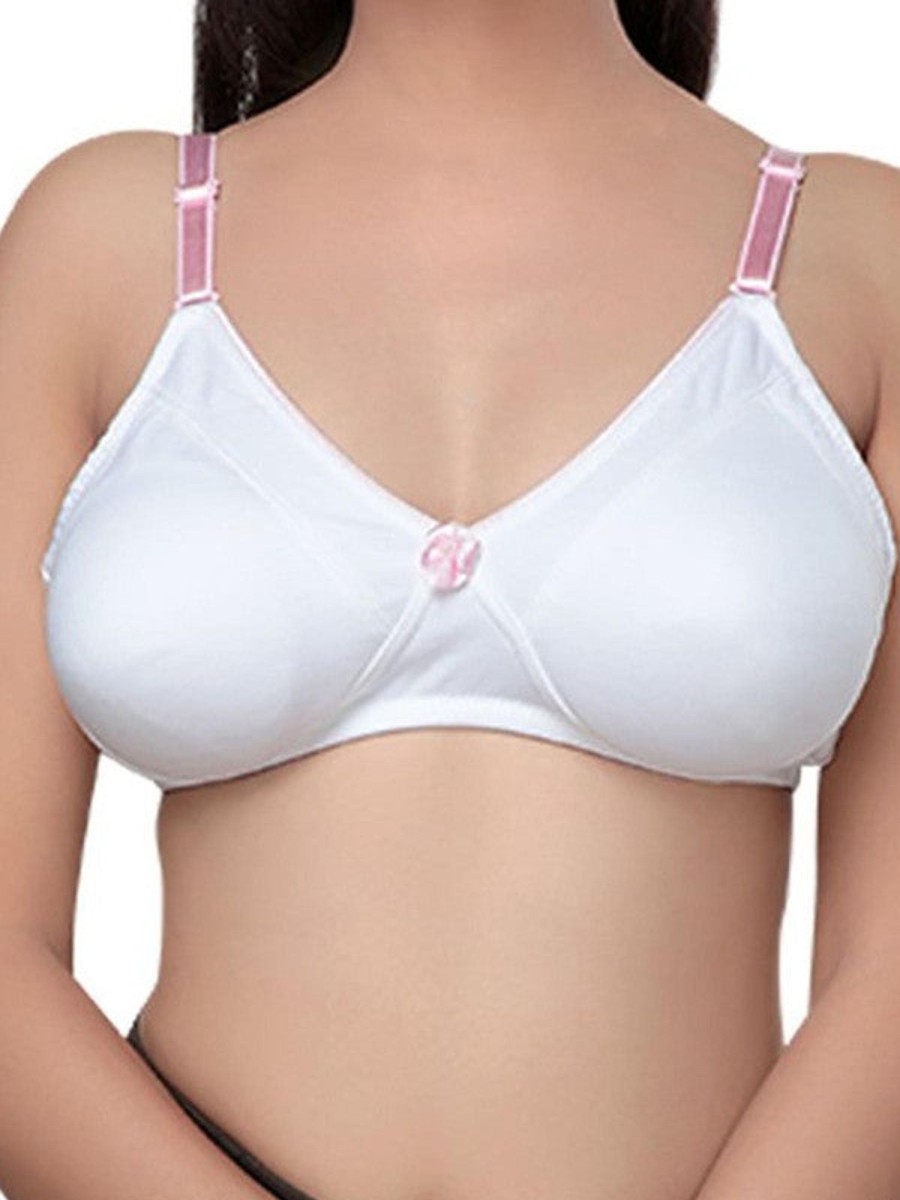 Bra Lovable | Lovable Non Padded Non Wired Full Coverage Bra Nobel White