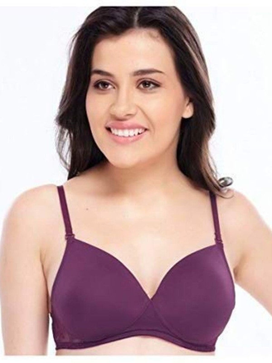 Bra Lovable | Lovable Wine Padded Non Wired 3/4Th Coverage Bra - Confi-45 Purple