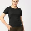 Sportswear Lovable | Women Solid Top - Ventura Tee-Bk Black