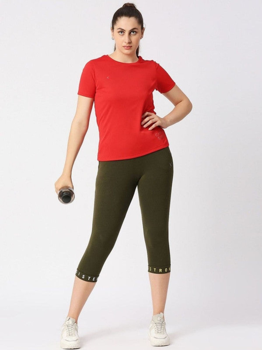 Sportswear Lovable | Women Solid Regular Fit Sports T-Shirt - Ventura Tee Red