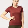 Sportswear Lovable | Women Wine Solid Top - Fly-By-If-Wn Maroon