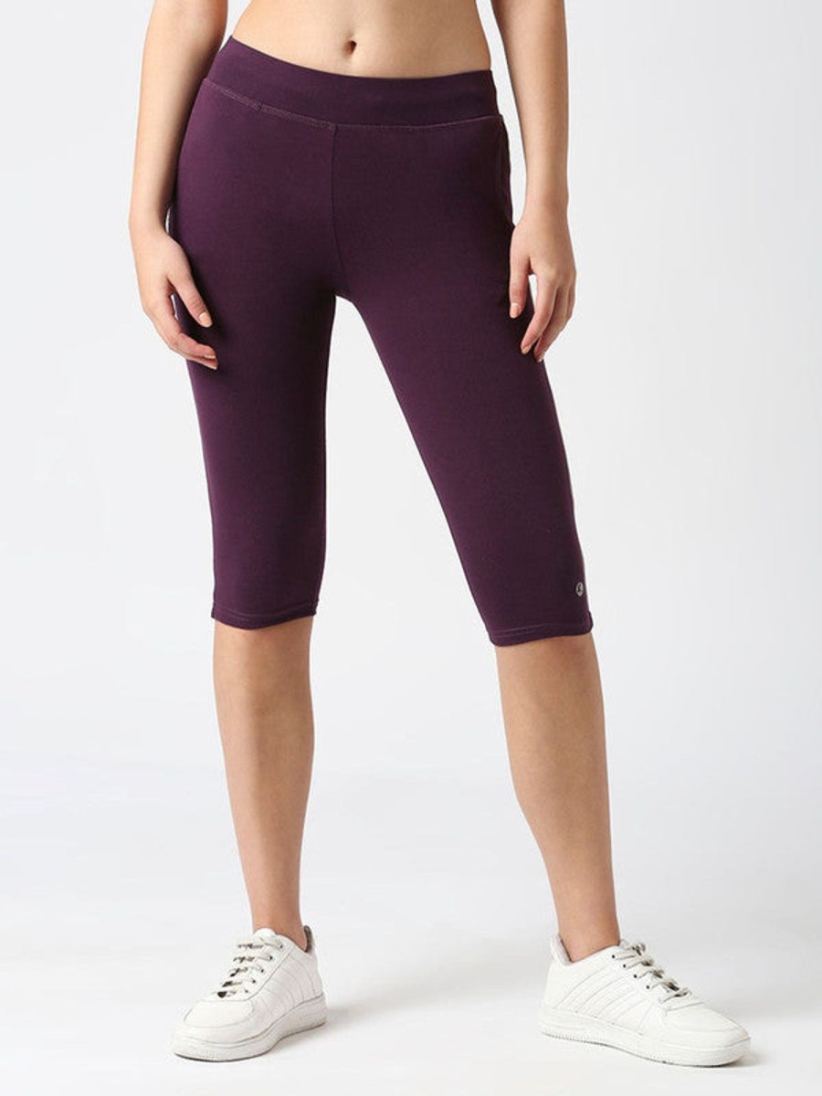 Sportswear Lovable | Women Solid Capri - Evolution Capri - Pu Purple