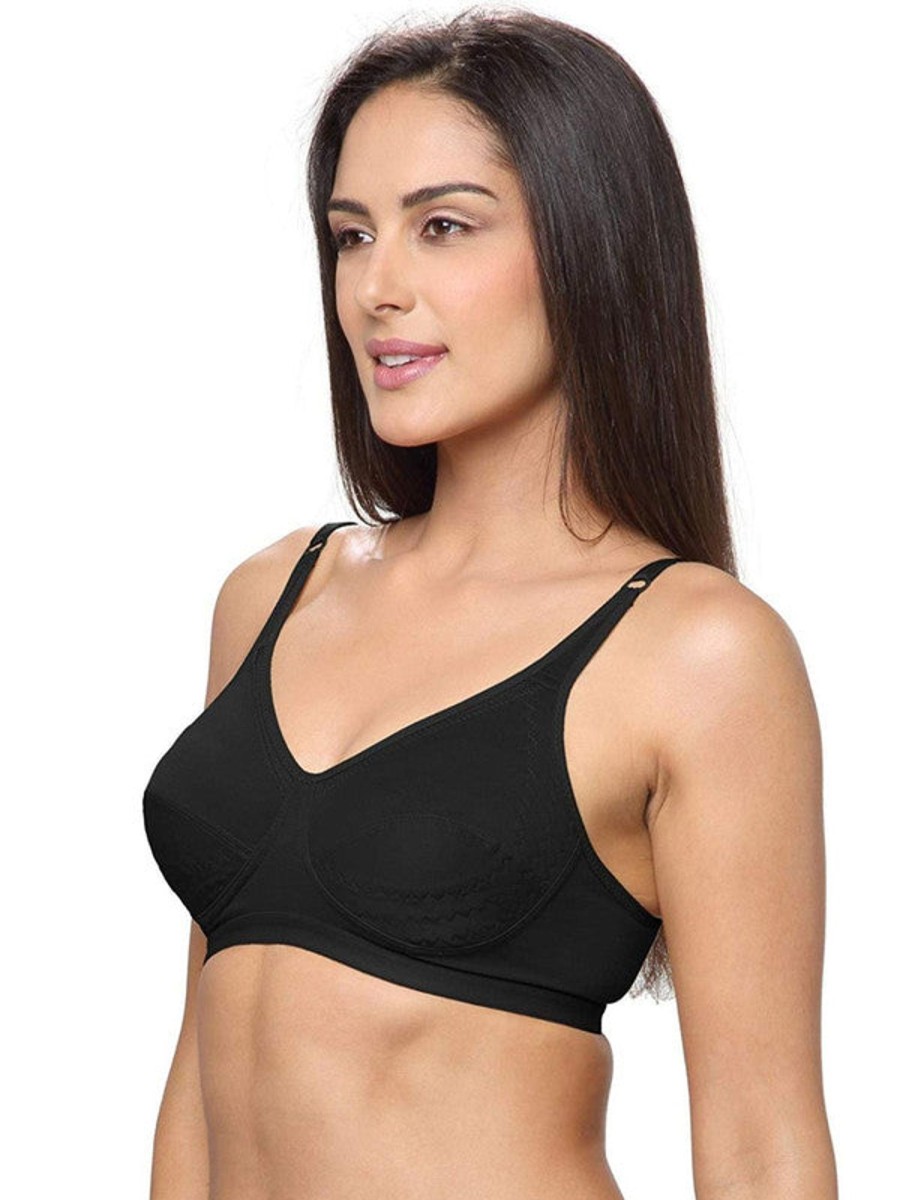 Bra Lovable | Lovable Non Padded Non Wired Full Coverage Bra Ces-218 Black