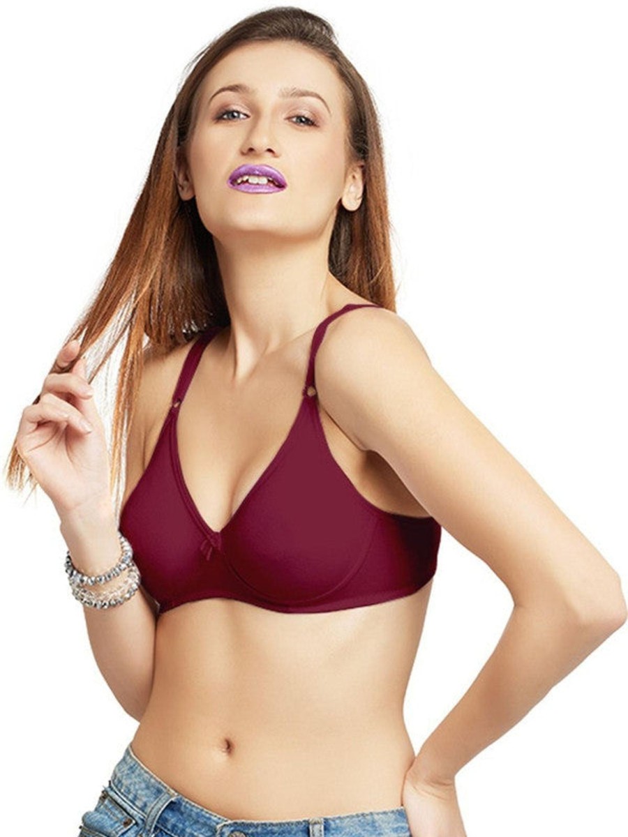 Bra Lovable | Lovable Non Padded Non Wired Full Coverage Bra Ultra Maroon