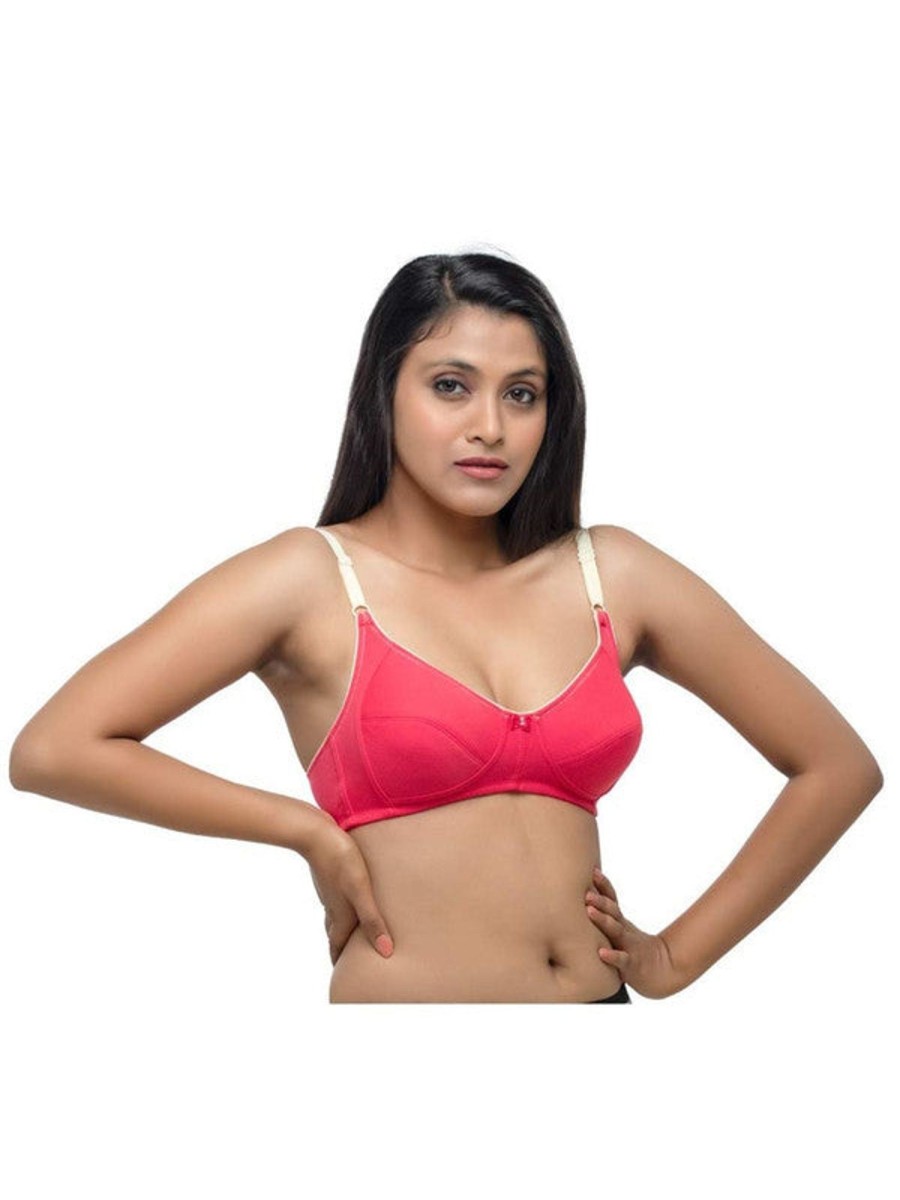 Bra Daisy Dee | Daisy Dee Crimson Non Padded Non Wi 3/4Th Coverage Bra -Diya_Crimson Red