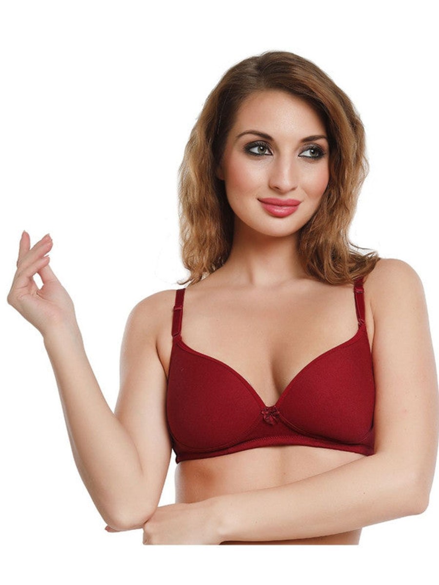 Bra Daisy Dee | Daisy Dee Padded Non Wired 3/4Th Coverage Everyday Bra Nmsti_ Maroon