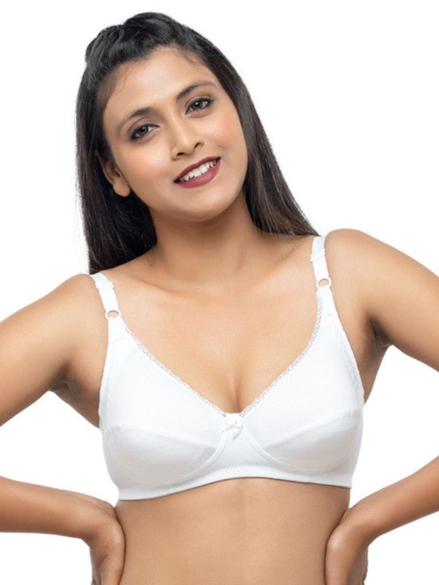 Bra Lovable | Lovable Non Padded Non Wired Full Coverage Bra Encircle Elite_ White