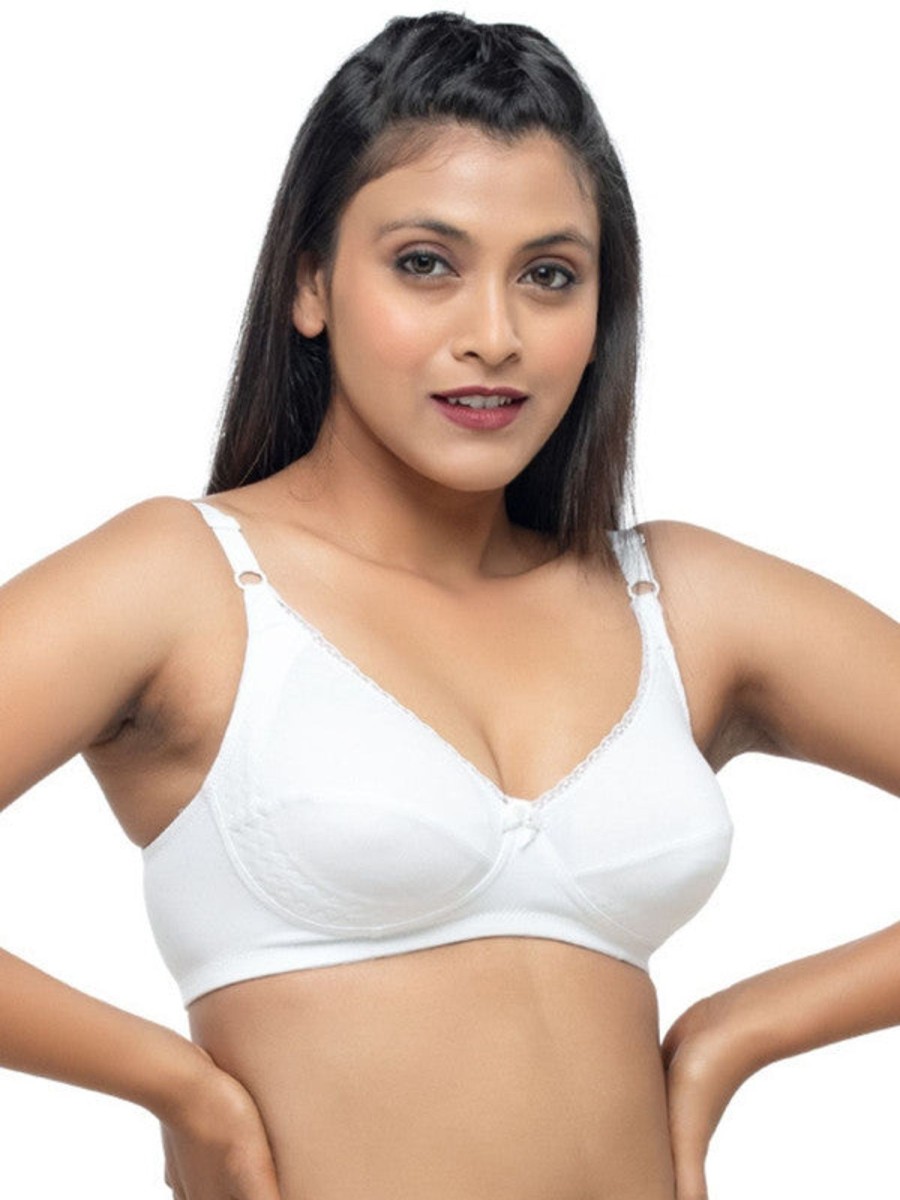 Bra Lovable | Lovable Non Padded Non Wired Full Coverage Bra Encircle Elite_ White