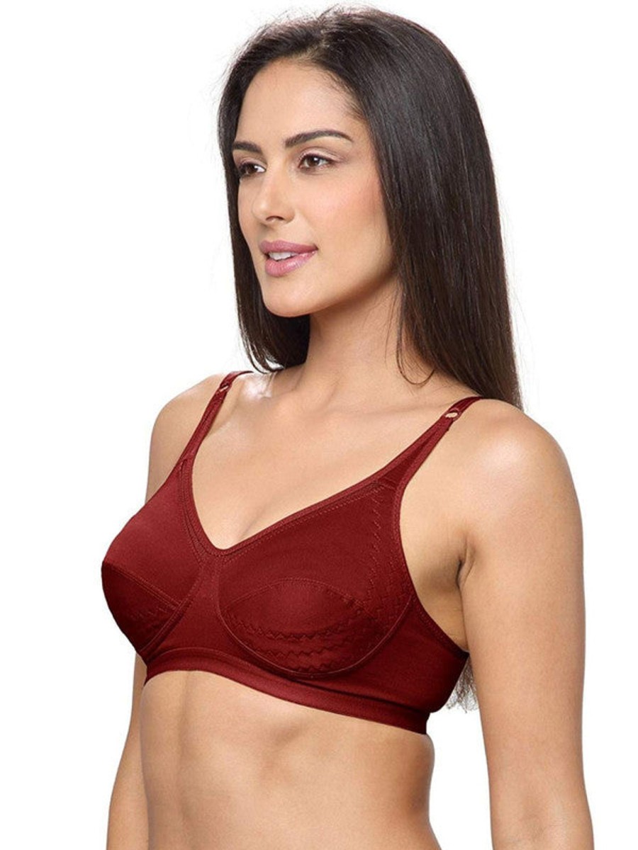 Bra Lovable | Lovable Non Padded Non Wired Full Coverage Bra Ces-218 Maroon