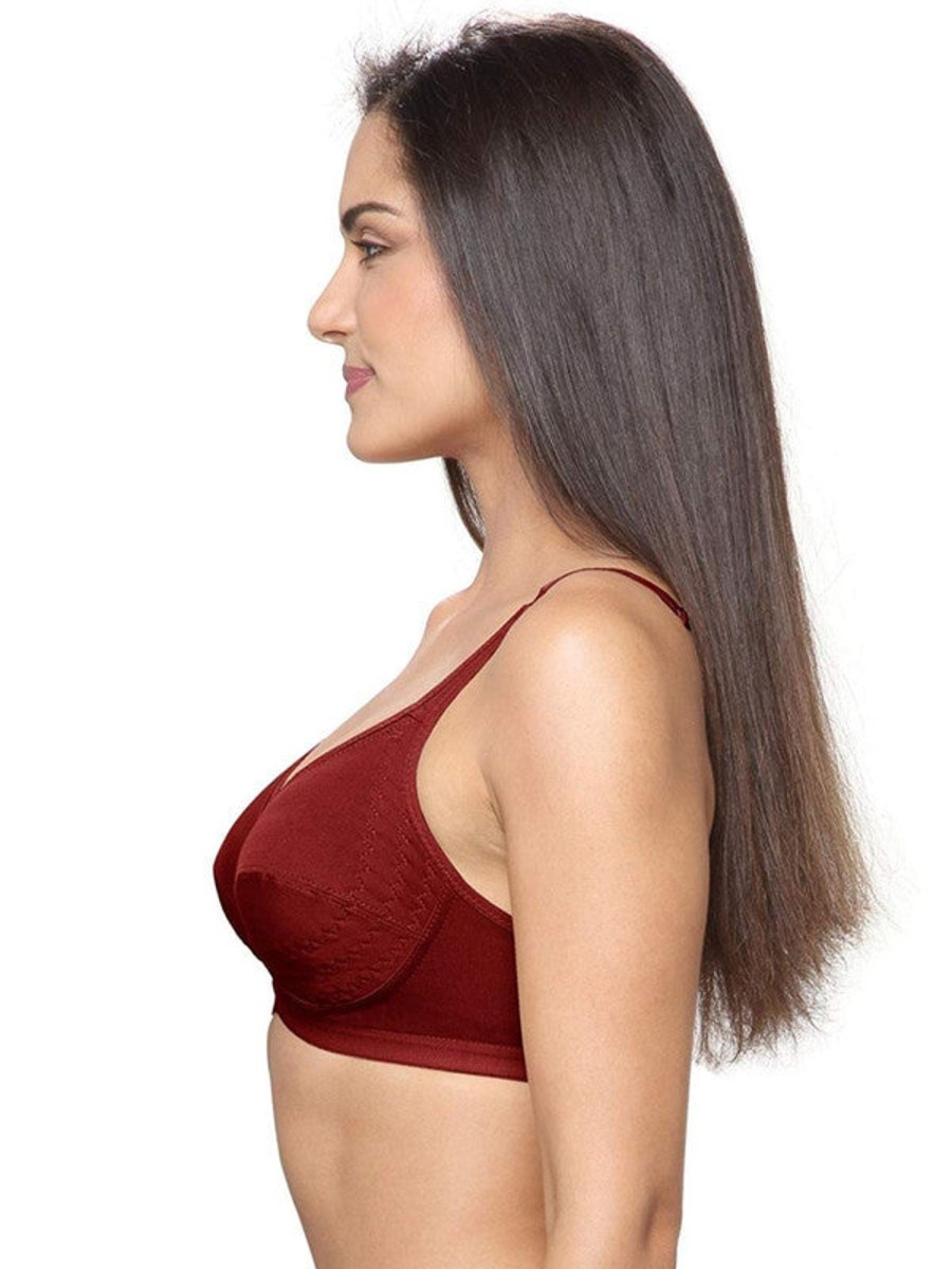 Bra Lovable | Lovable Non Padded Non Wired Full Coverage Bra Ces-218 Maroon